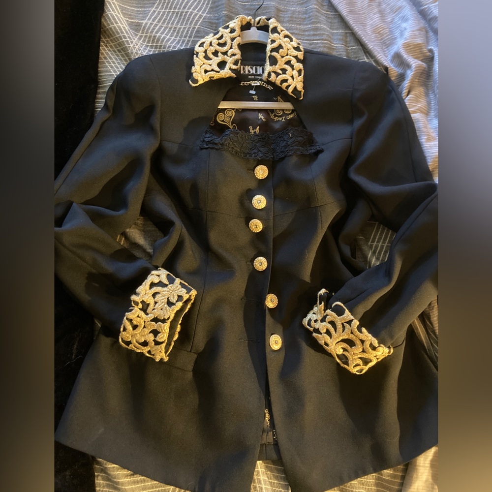 Vintage Criscone 80’s Jacket blazer gold black mob rock y2k power punk hip hop